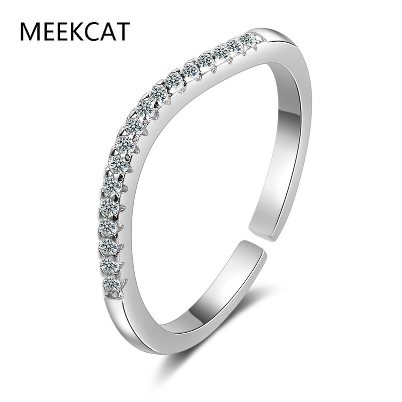 Moissanite Diamanten Ringen Sieraden Vrouwen Verlovingsring 925 Sterling Zilveren Sieraden Bruiloft Moissanite V-Vorm Stapelbare Ring