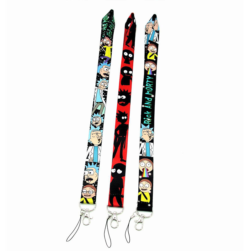 Rick and Morty Cosplay Prop Accessories Cell Phone Neck Strap ID Lanyards Key Chain Key Rings