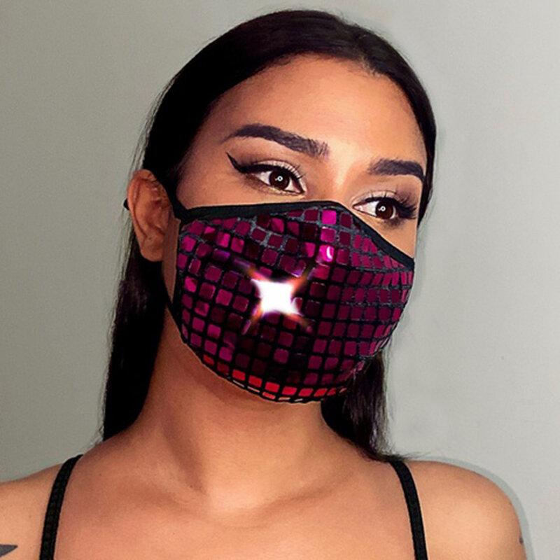 2020 modne Bling kolorowe kryształowe pokrycie twarzy biżuteria elastyczna maska Decor błyszczące kryształki Party prezent Night Club