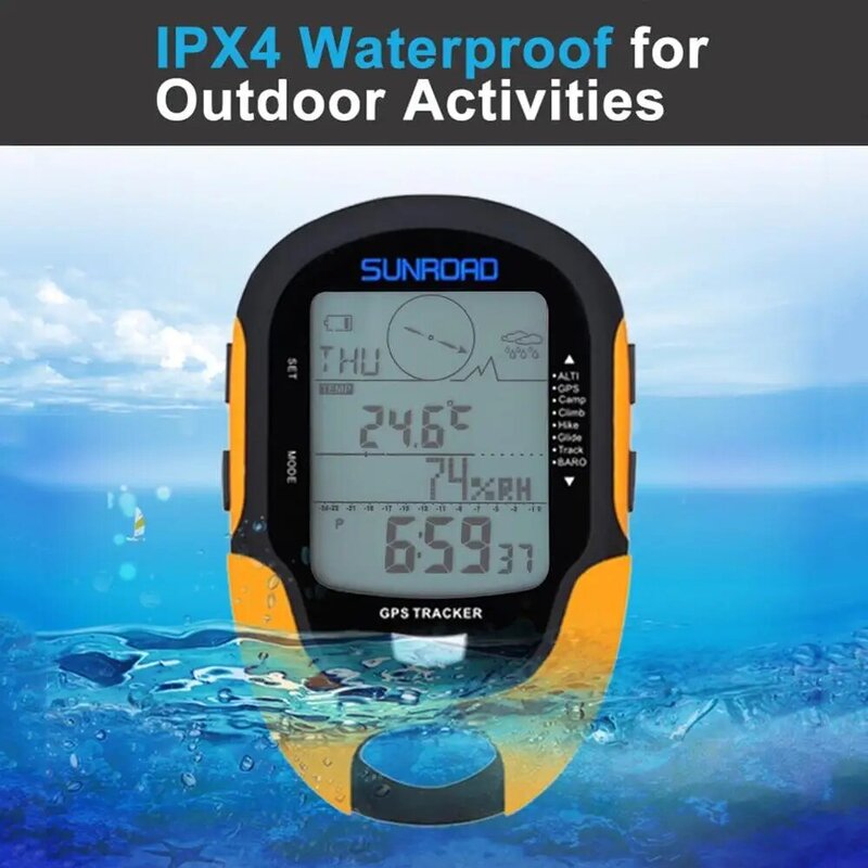 SUNROAD FR510 Handheld GPS Navigation Tracker Receiver Portable Handheld Digital Altimeter Barometer Compass Locator