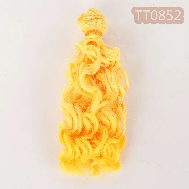 Bybrana-pelo rizado de fibra de alta temperatura, 15cm, 25cm x 100cm, BJD SD, pelucas DIY para muñecas