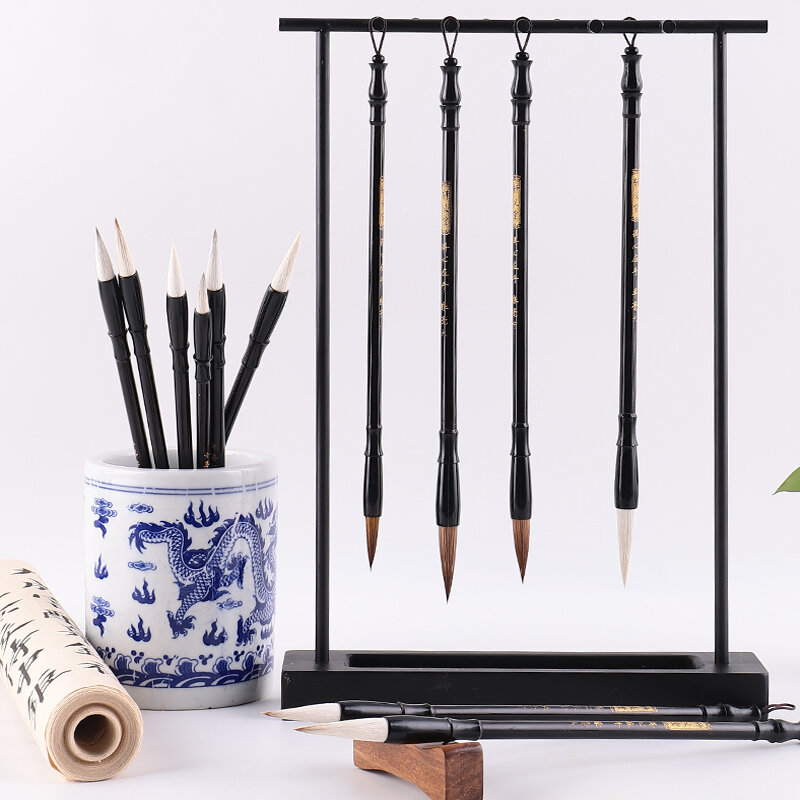 Juego de pinceles chinos para caligrafía, Set de 3 unids/set de pinceles para pintar con nubes blancas chinas, Tinta China