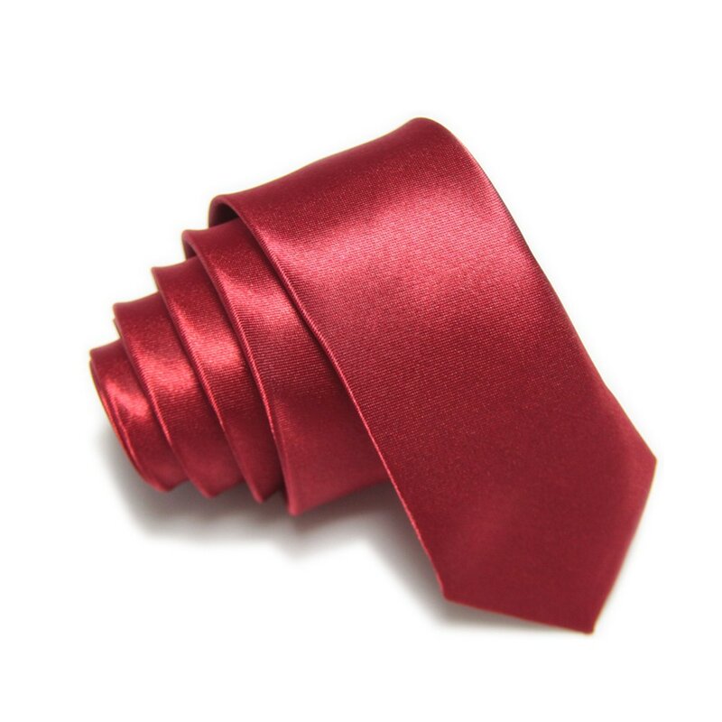 Cravates Slim pour hommes, couleur unie, Polyester, largeur 5CM, 2019