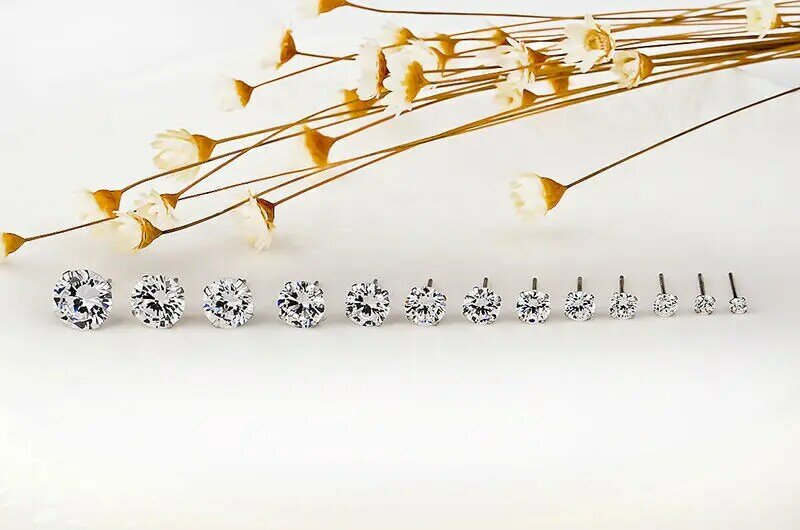 LEKANI Crystal  Fashion Genuine 925 Sterling Silver Stud Earrings For Women Wedding Fine Jewelry Gift