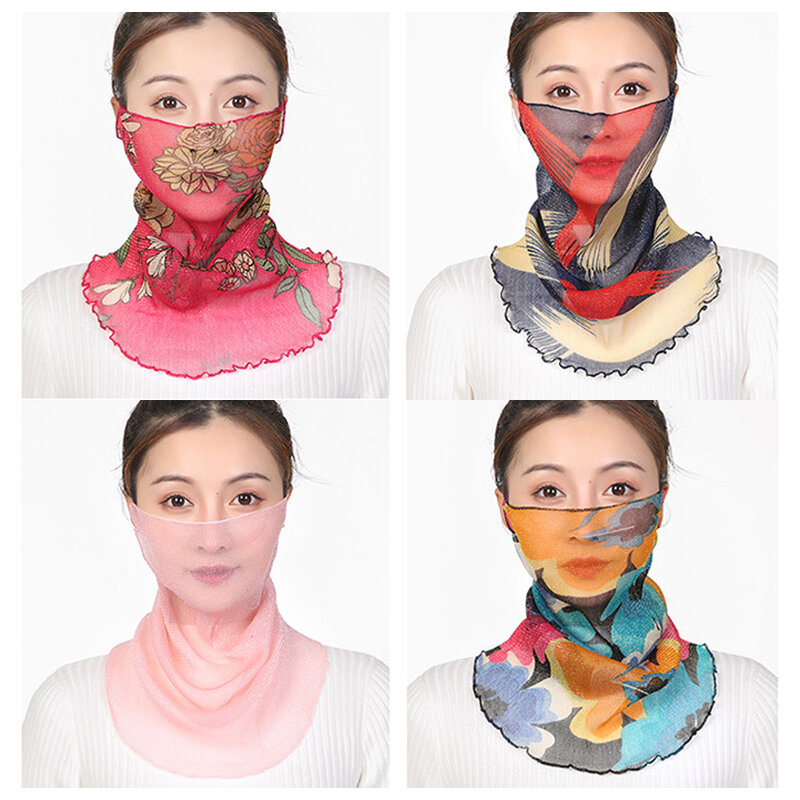 Summer Outdoor Full Face Breathable Chiffon Protector Windproof Mask  Sun-proof Equipment Women Accessor