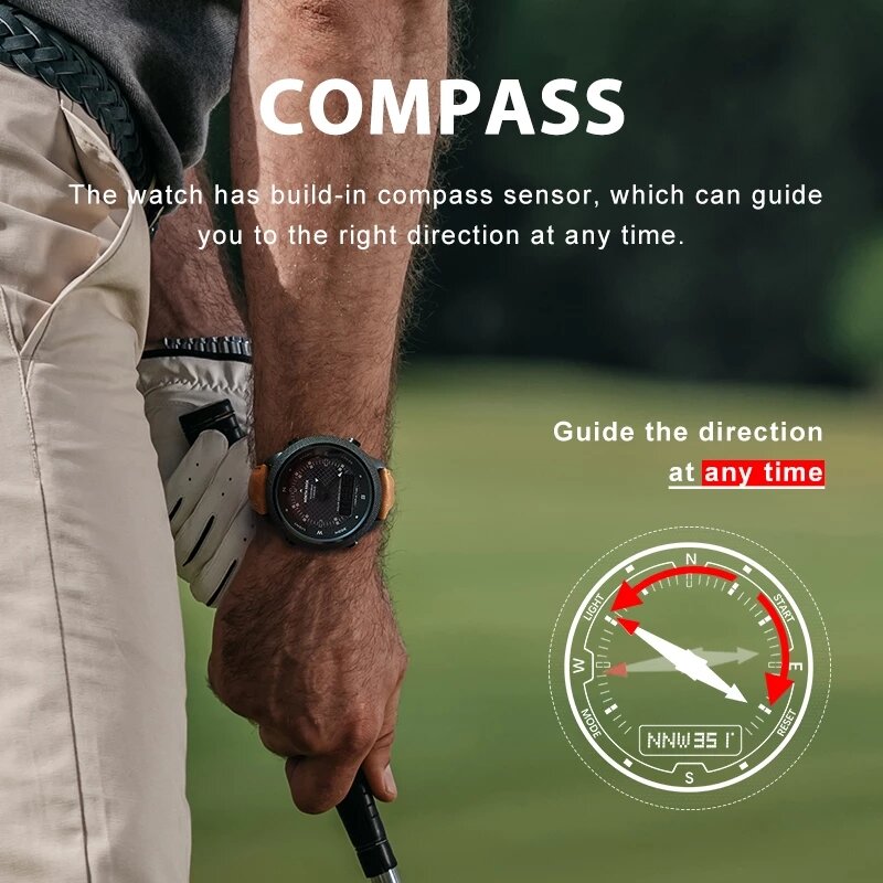North Edge Heren Solar Horloge Heren Outdoor Sporthorloge Full Metal Waterdicht 50M Kompas Countdown Stopwatch Smart Watch