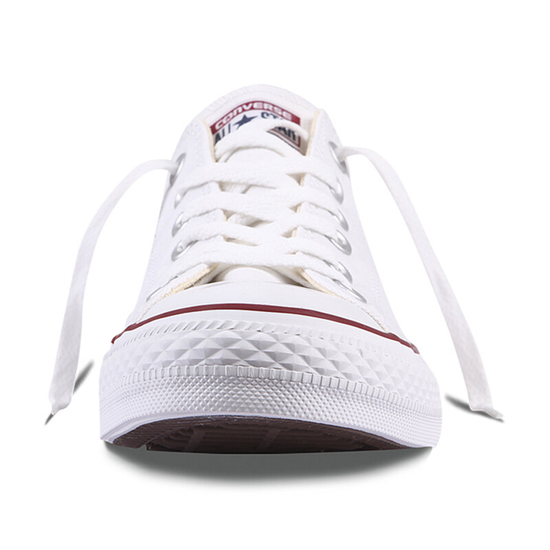 Original autêntico converse all star clássico unissex skateboarding sapatos baixo-topo rendas-up durável calçados de lona branco 101000