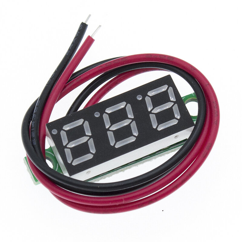 Mini voltímetro Digital de 0,28 pulgadas, medidor de voltaje de 2,5 V-40V, pantalla LED roja/azul/amarilla/verde, 30x10X8mm