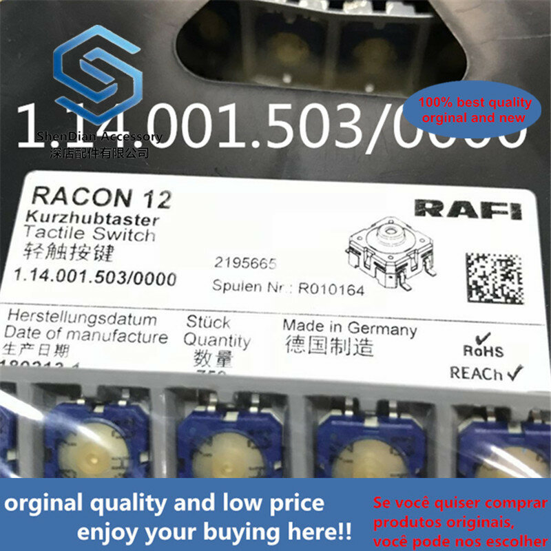 10pcs only orginal new Imported German RAFI 1.14.001.503 0000 SMT KONE elevator button 12x12x5 switch