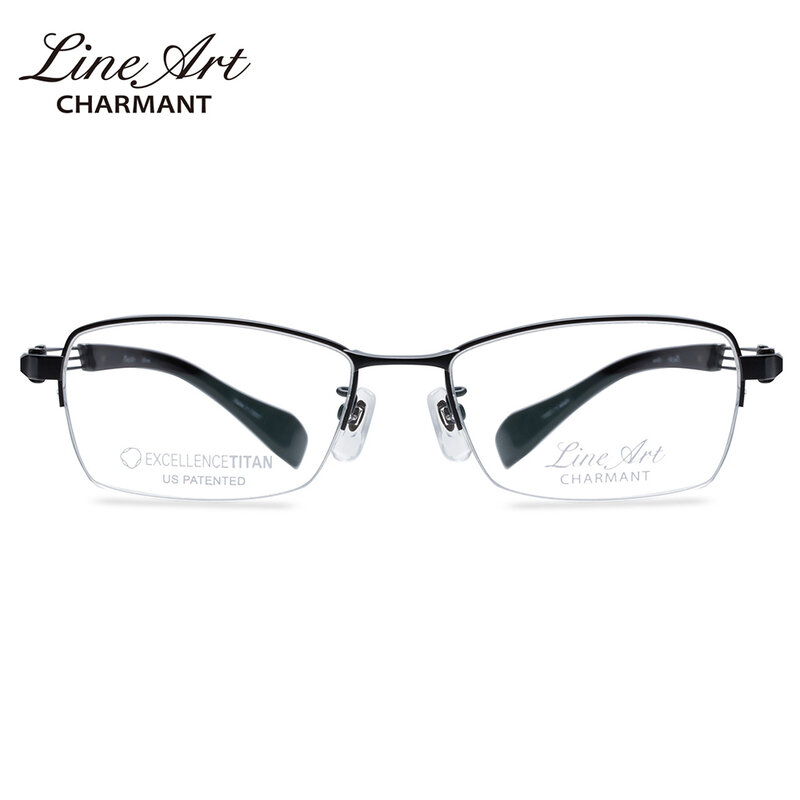 Charmant Pure Titanium Eyeglasses Frame for Men, Formal Square Titanium Optical Spectacles Man XL1432 Made in Japan