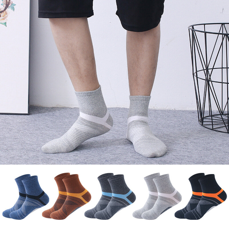 5 pares/lote ztoet marca algodão meias masculinas de alta qualidade respirável primavera outono longo meias esportivas para o sexo masculino novo meias atacado