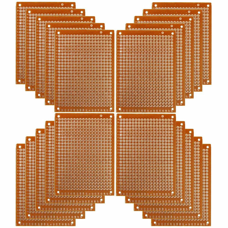 20 pces 7x9 7*9cm único lado protótipo pcb tábua de pão placa universal experimental baquelite placa de cobre circuito amarelo