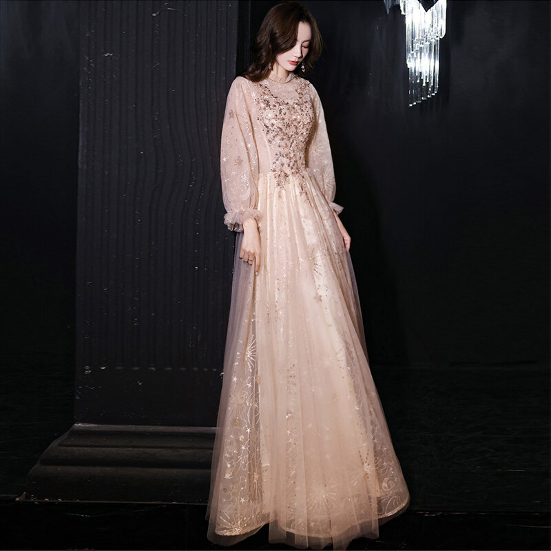 Блестящие вечерние платья, новая иллюзия, искусственное Тюлевое бальное платье, банкетное, выпускное платье, бальное платье