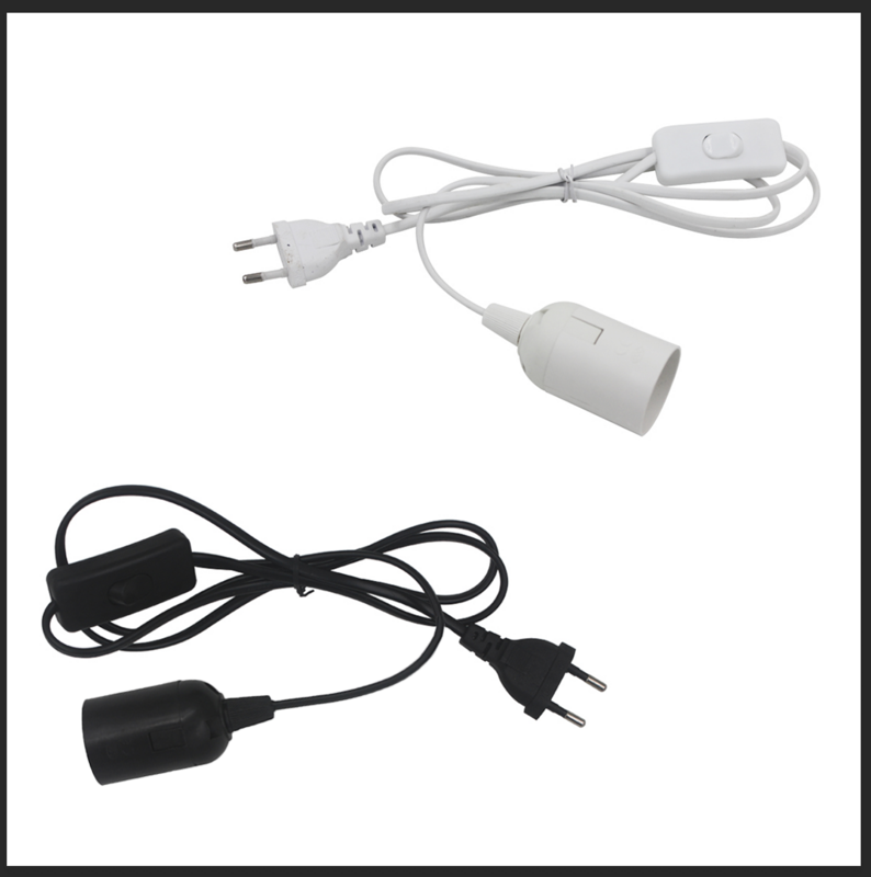 EU US 플러그 1.8m 전원 코드 케이블 E27 램프 베이스 홀더, 스위치 와이어 포함, 펜던트 LED 전구 고정 장치, 행램프 서스펜션 소켓