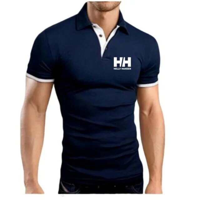 2019 новые модные однотонные мужские рубашки поло с отворотом воротник Slim Fit Топы Повседневные Классические мужские футболки поло рубашки S-5XL
