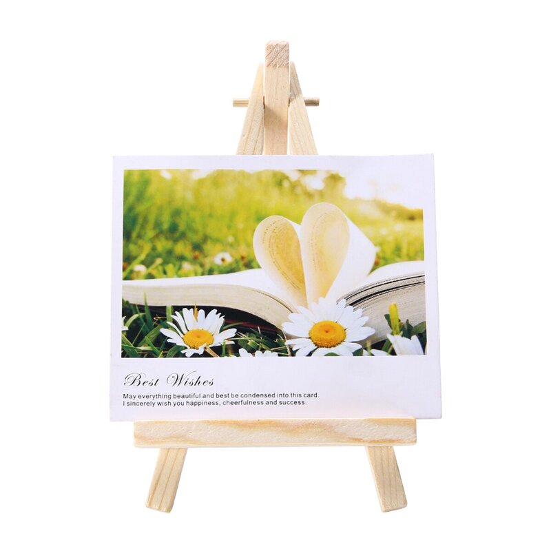 10Pcs Wood Mini Easel Frame Triangle Wedding Table Card Stand Display Holder Holder Children Painting Craft Artist Supplies