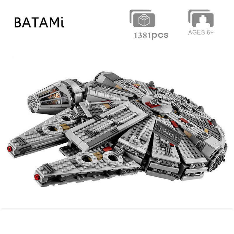 Modell Baustein Spielzeug Set 1381Pcs 05007 Wars Set Millennium Falcon 6 Gebäude Ziegel Minfigure Weihnachten Geschenk Spielzeug für kinder