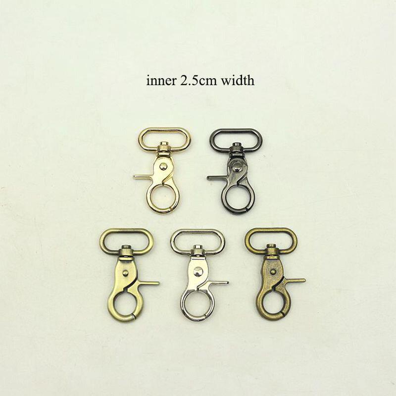 10Pcs 25mm Luggage Strap Metal Clip Buckles Bags Lobster Carbines Swivel Clasp Trigger Snap Hook Collar DIY Bag Parts Accessory