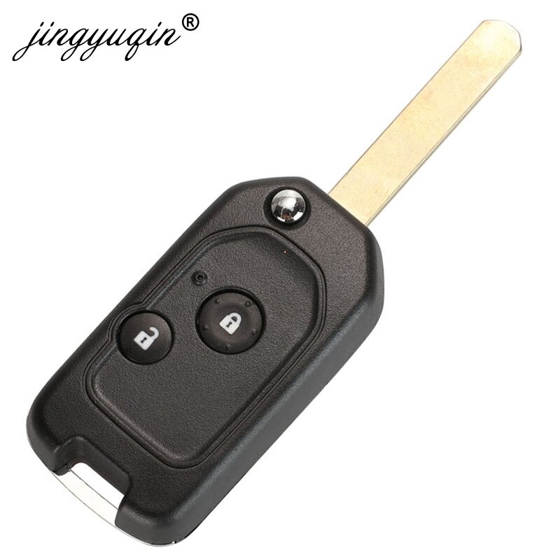 Jingyuqin 2/3/4BTN Casing Kunci Remote Filp Modifikasi untuk Honda Fit CRV Civic Insight Ridgeline HRV Jazz ACCORD 2003-2013