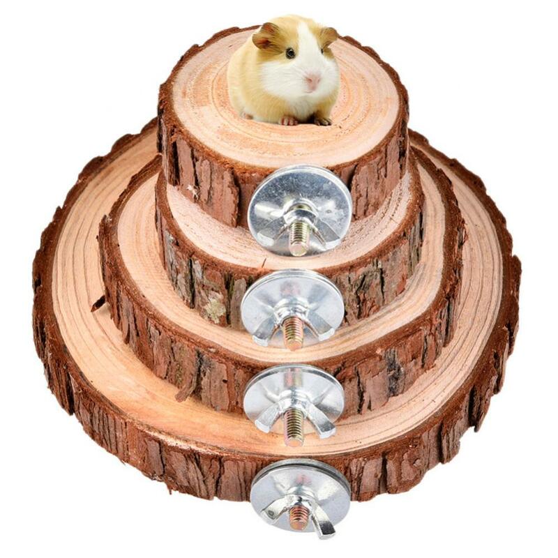 Naturalnie drewniane dzienniki deska wiewiórka chomik papuga ptak drewniana płyta skacząca platforma stojak dla zwierząt zagraj w akcesoria do zabawek produkty dla zwierzaka domowego