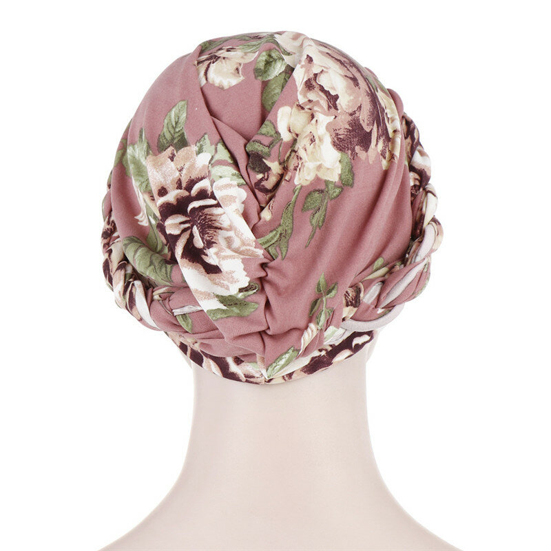 Foulard turban musulman 2020 coton imprimé pour femmes, intérieur islamique, casquettes hijab, couvre-tête arabe