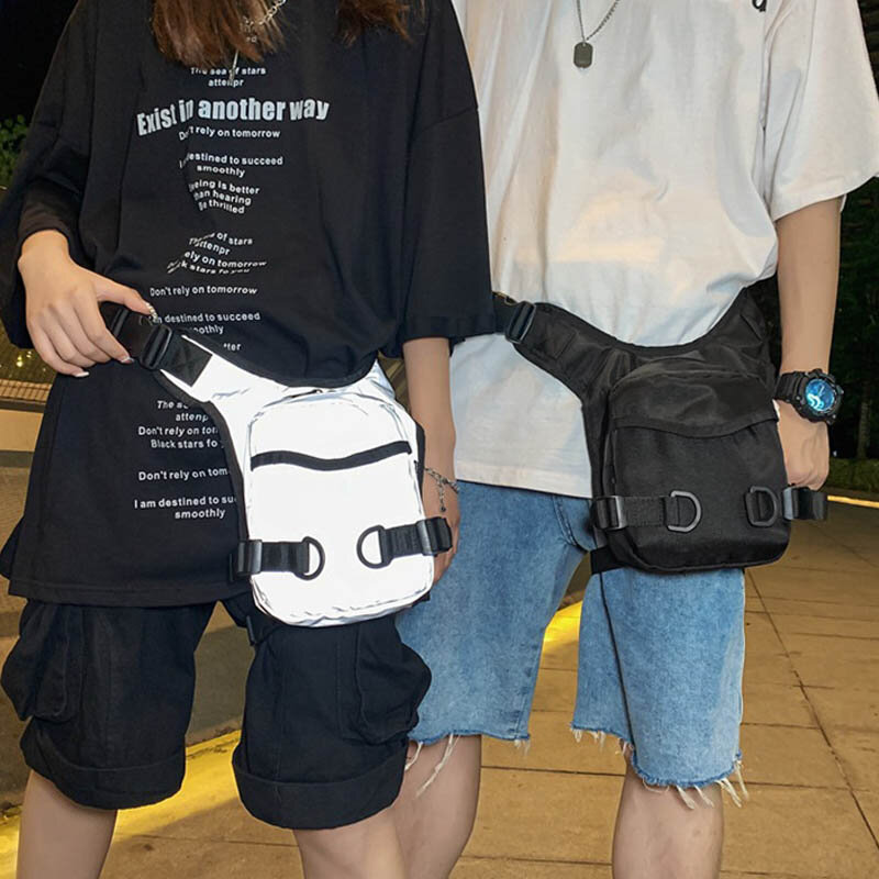 Marsupi riflettenti alla moda borsa a tracolla Unisex borsa per coscia da donna borsa multifunzione per telefono da corsa borsa Oxford marsupi