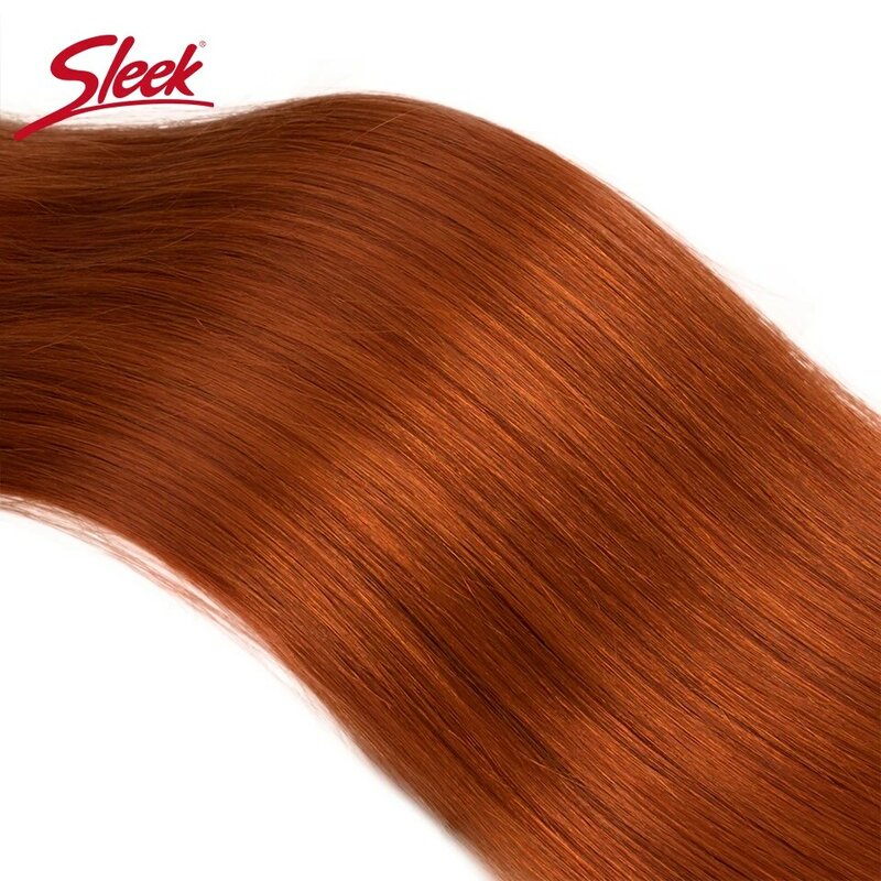 Sleek Band in Menschliches Haar Peruanische Gerade Haar Verlängerung Orange Farbe für 4 #8 # 10# 16# Braunen Dicken remy Menschliches Haar Für Salon