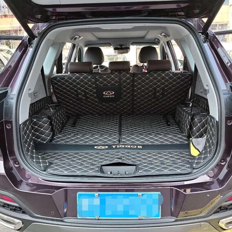 Кожаные прочные коврики для багажника Chery Tiggo 8 Pro 2021 2023, коврики для багажника, задняя пленка, аксессуары для украшения интерьера