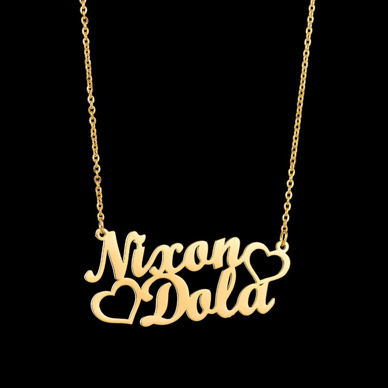 Atoztide-collares con letras personalizadas para mujer, joyería personalizada, cadena con colgante de nombre, collar de Color dorado, regalos de acero inoxidable