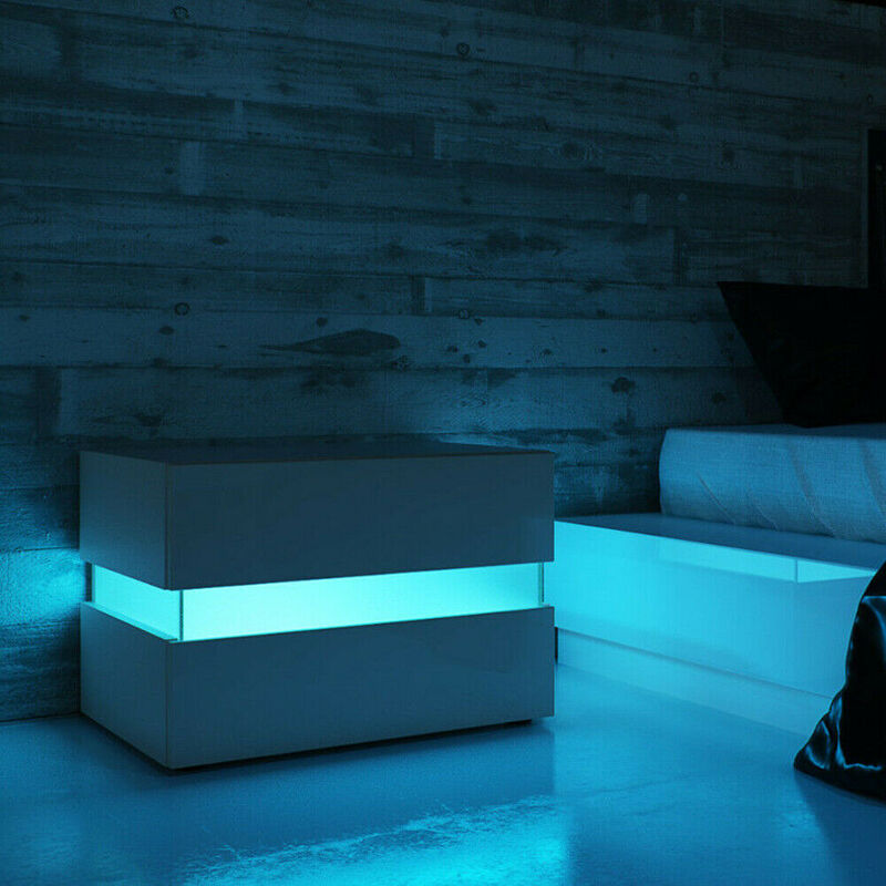 Moderni RGB LED comodini letto tavolino caricatore armadio organizzatore comodino mobili camera da letto per la notte 20 colori