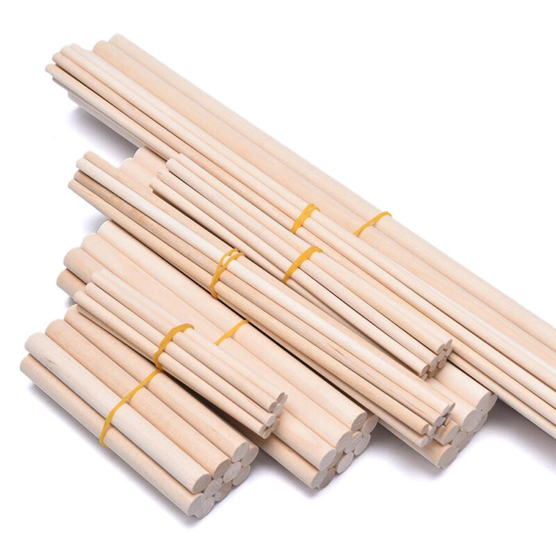 Hot 10PCS Kiefer Runde Holz Stangen zählen Sticks Pädagogisches Spielzeug Premium Durable Dübel Gebäude Modell Holz DIY Handwerk