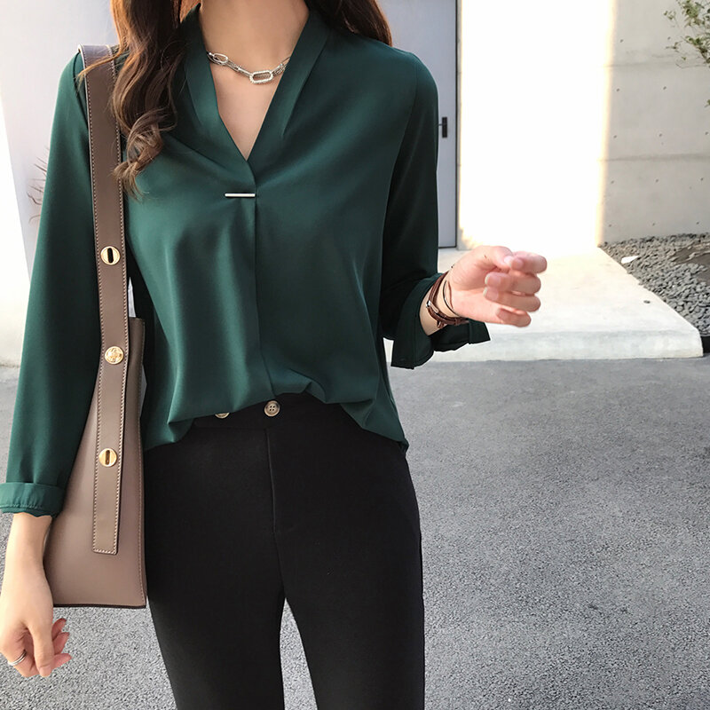 Женская шифоновая блузка, рубашка с длинным рукавом, женские рубашки, модные женские топы и блузки 2020 3XL 4XL размера плюс, женские топы