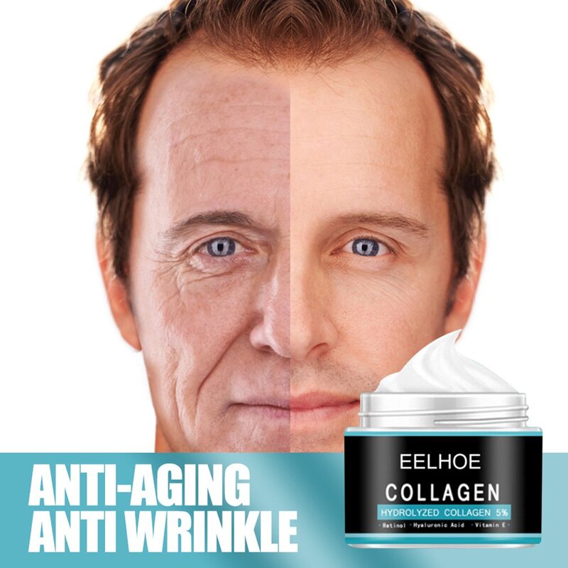 Crema Facial de colágeno antienvejecimiento para hombres, reafirmante, Lifting, blanqueador, brillo, hidratante, cuidado de la piel Facial