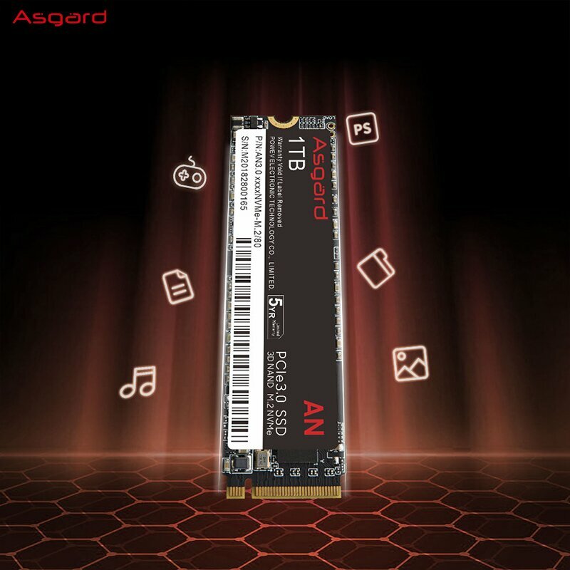 Asgard PCIe3.0 X4 SSD M.2 NVMe 512GB 1T AN3.0 Series 3000 MB/giây Nội Bộ Đĩa Cứng M2 2280 Cho laptop Máy Tính Để Bàn