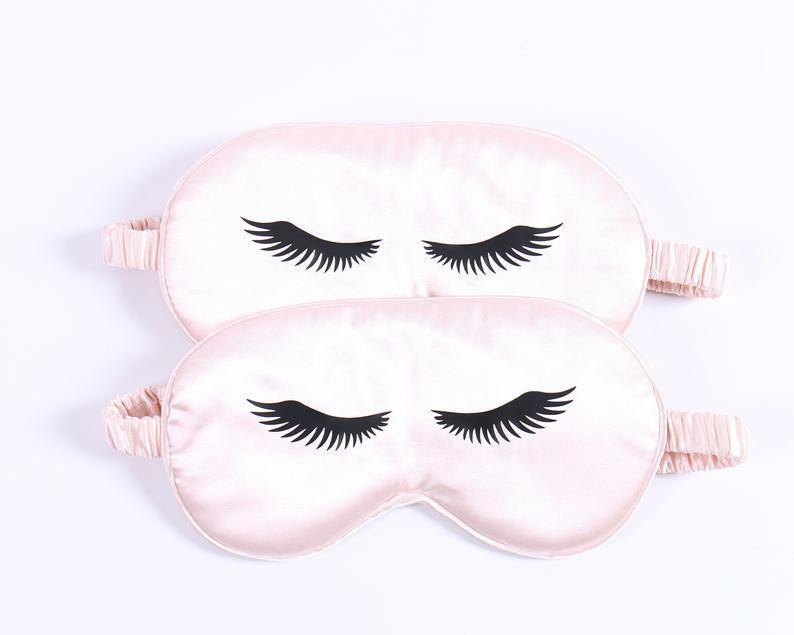 Personalized Your Text Satin Eye Mask for Sleeping Birthday Party Sleepover Gift Anniversary Customized Logo Bachelorette Favor