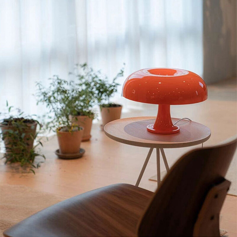 Lámpara de mesa minimalista con forma de seta, bombilla LED E14 con enchufe AU CN, EU, US para UK o sala de estar, cabecera, estudio, decoración de Hotel