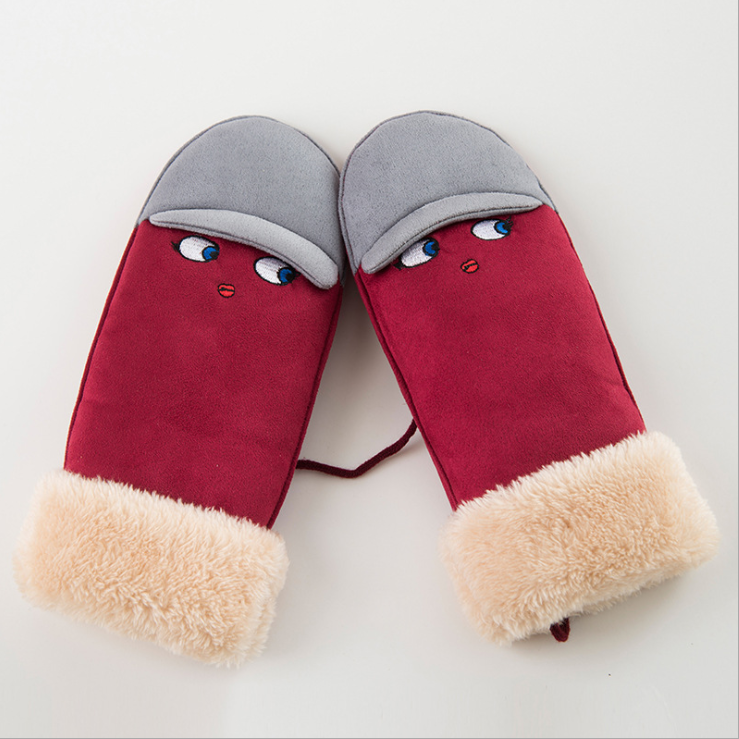 Nowe ciepłe rękawiczki damskie rękawiczki z zamszu w zimie