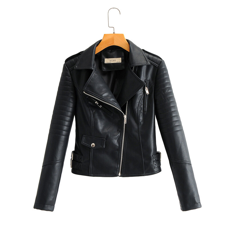 Шикарные зимние осенние бежевые мотоциклетные кожаные куртки, черная кожаная куртка, женское кожаное пальто, облегающая куртка из искусственной кожи