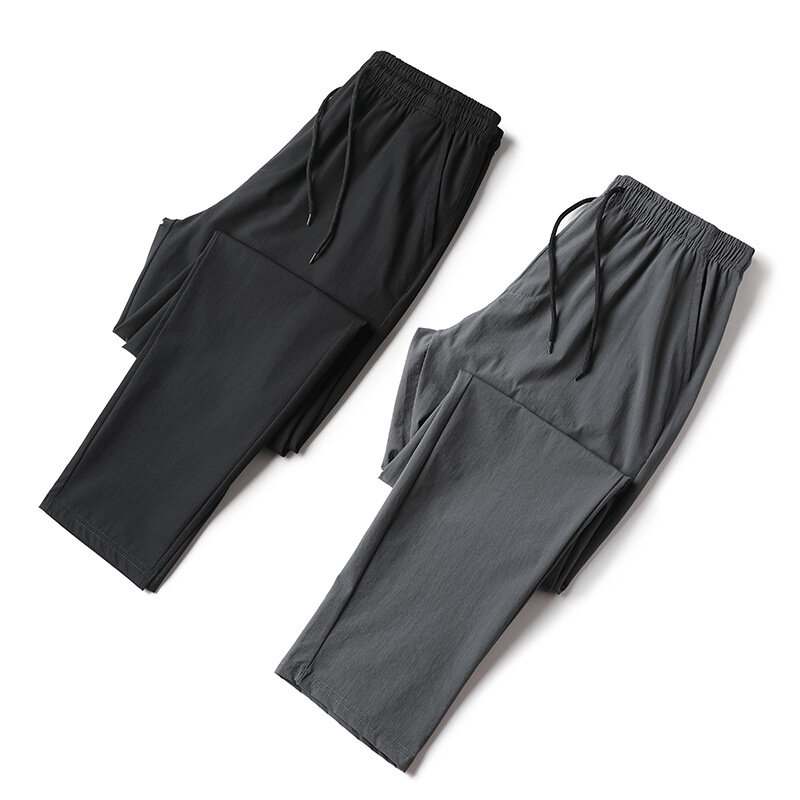 Pantalones informales de verano para hombre, pantalones deportivos de secado rápido, transpirables, ligeros, rectos, delgados