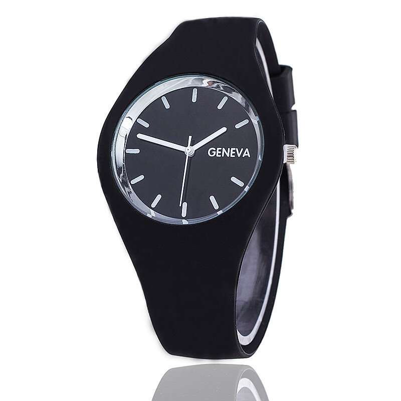 Kolorowe zegarki damskie męskie kolor kremowy bardzo cienkie, modne upominki silikonowy pasek luźny zegarek genewa zegarek damski galaretowy zegarek