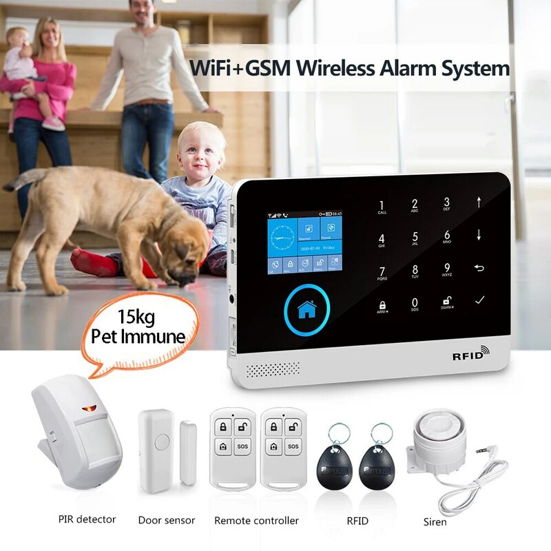 Pgst PG103 Wifi 4G Tuya Alarmsysteem Met Pet Immune Motion Sensor Ip Camera Draadloze Smart Home Security Ondersteuning alexa Eu Plug