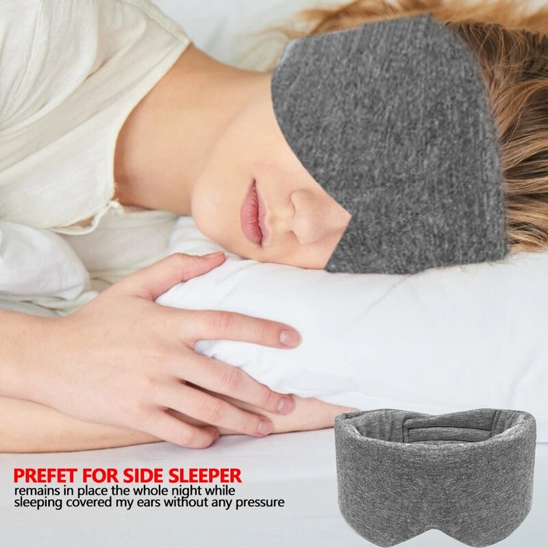 Mascarilla 3D para dormir para hombre y mujer, máscara de ojos transpirable de gran tamaño, parche ajustable para los ojos, suave, portátil, de viaje