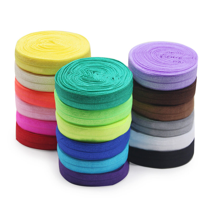 5yds 5/8''(15mm) Elastic Band Multicolor Fold Over Spandex Shine Elastic Ribbon Sewing Lace Trim Waist Band Garment Accessory