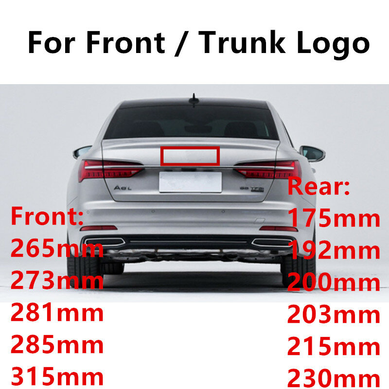 Glossy Black Emblem Logo for Audi A3 A4 A4L A6L TT Q3 Q5 Q7 A5 A7 RS3 RS4 RS5 RS6 Front Middle Rings Grille Badge Trunk Sticker