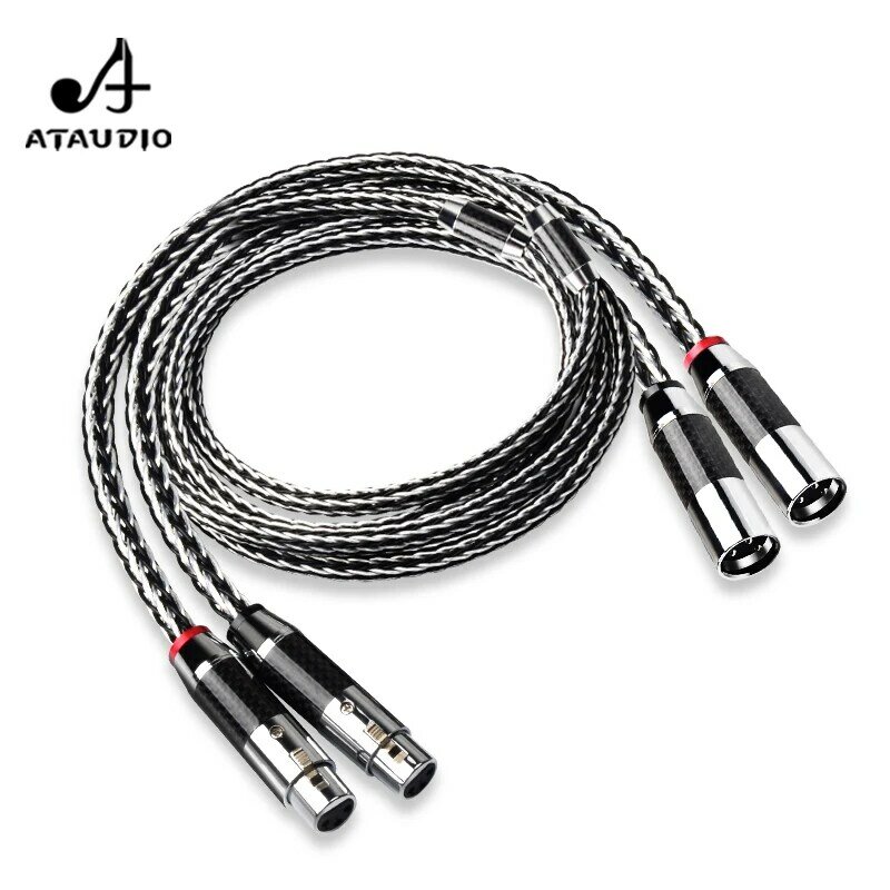 ATAUDIO-nuevo cable de audio XLR de alta gama, macho a hembra, divisor de enchufe xlr, Cable equilibrado de Audio HIFI XLR
