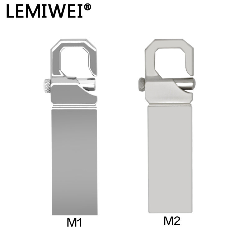Lemiwei USB Flash Drive logam, Stik USB kecepatan tinggi USB 2.0 2GB 4GB 8GB 16GB 32GB 64GB untuk PC