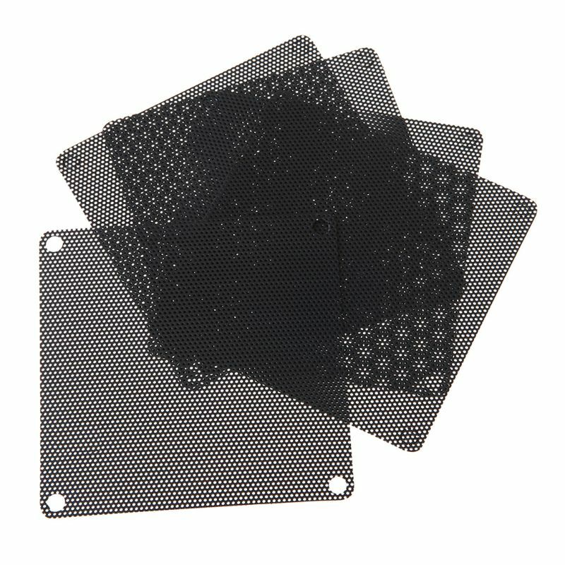 5 pces pvc fã poeira filtro pc dustproof caso cuttable computador 80mm malha preto