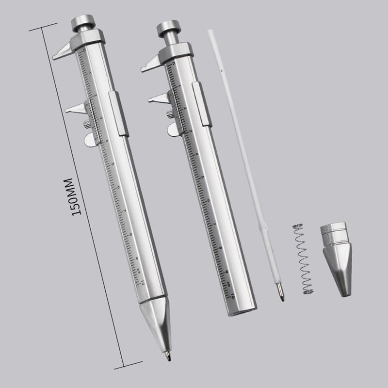 1Pc Messschieber Kugelschreiber 0,5mm Refill Gel Ink Pen Multifunktions Roller Stift Student Schreibwaren Ball-Punkt herrscher 0-100mm