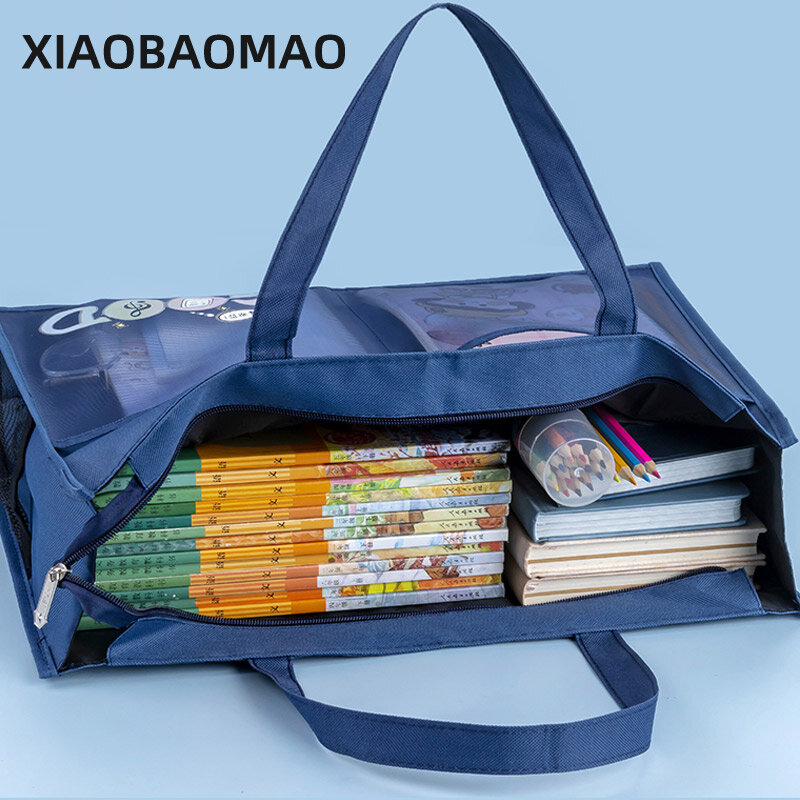 Sac à documents A3 de grande capacité, sacs de rangement zippés à double couche, produits de classement, dossier de poche, fournitures scolaires et de bureau