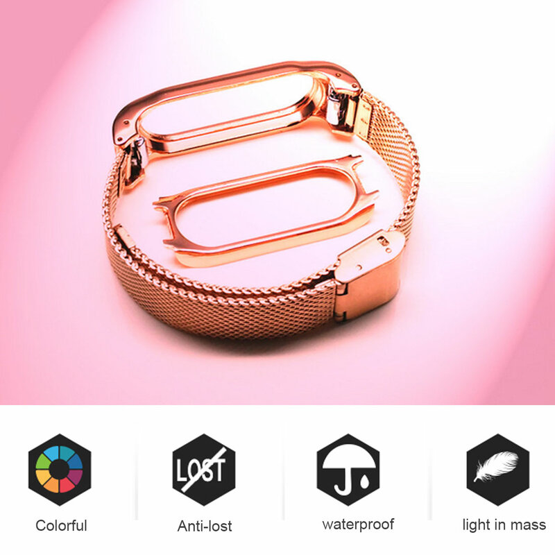 Металлический ремешок для Xiaomi mi Band 2, ремешок на запястье, браслет без винтов, Магнитная автоматическая пряжка для mi Band, браслет из нержавеющ...